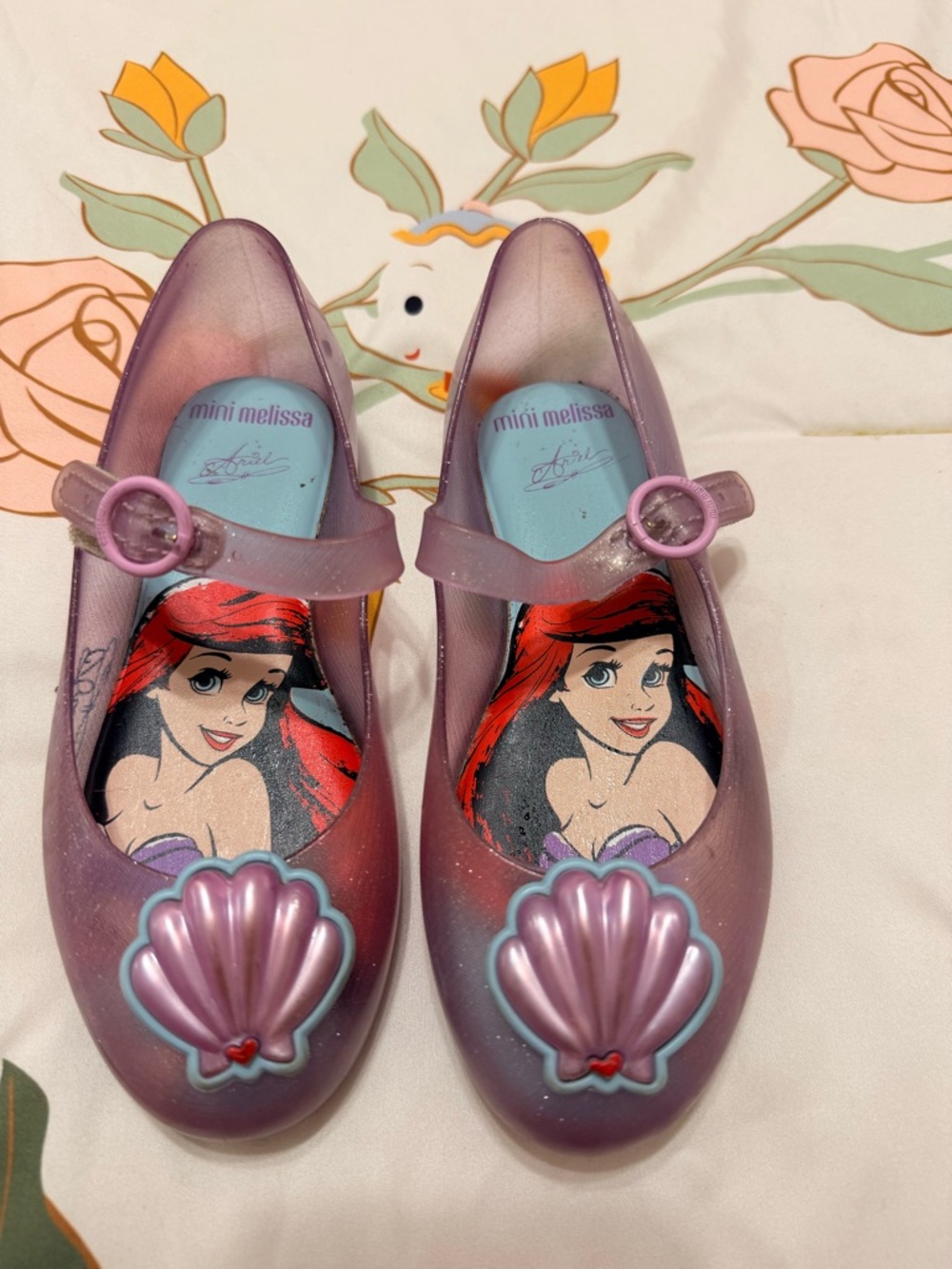 Mini Melissa Girls' Ariel Jelly Mary Janes - Shimmery Purple Pink